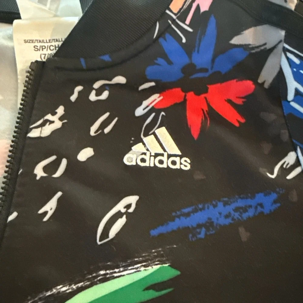 Adidas Girls S (7/8) Full Zip Athletic Jacket